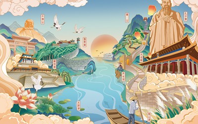 好客山东文创项目插画海报设计