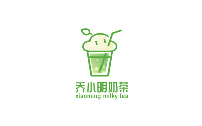 乔小明奶茶logo设计