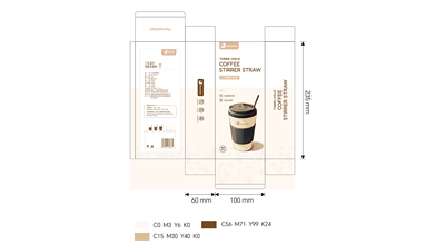 三孔咖啡吸管包裝設(shè)計