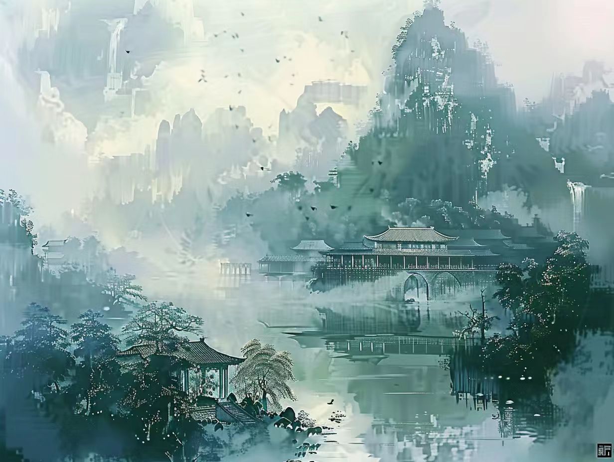 西塘某景點(diǎn)征集寫意山水Ai作品圖2