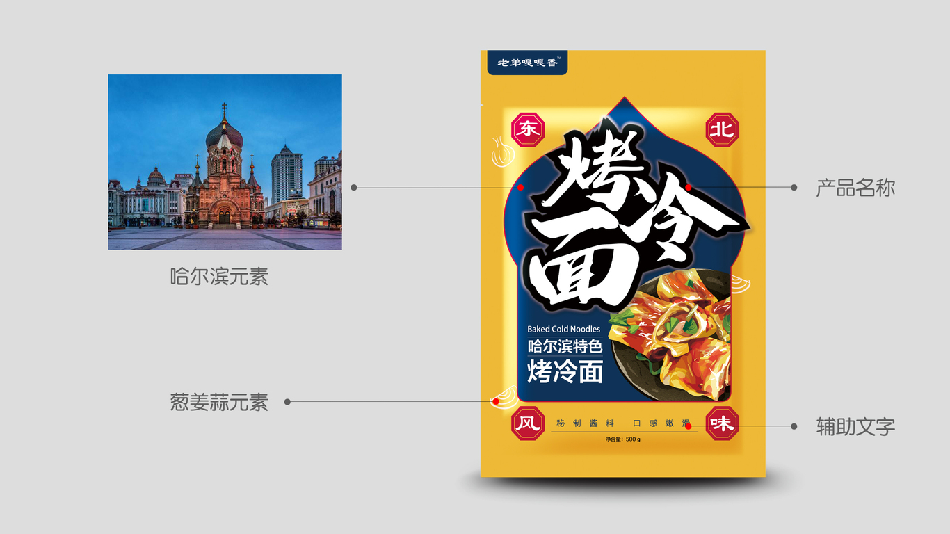 老弟嘎嘎香烤冷面包装设计图1