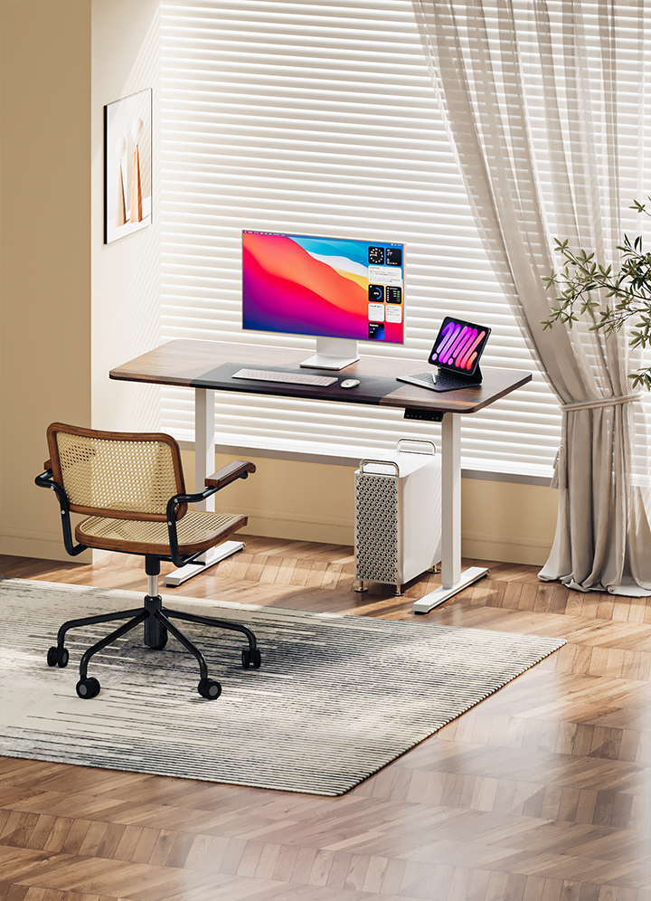 家具家装空间升降桌渲染图办公空间办公桌电商图1