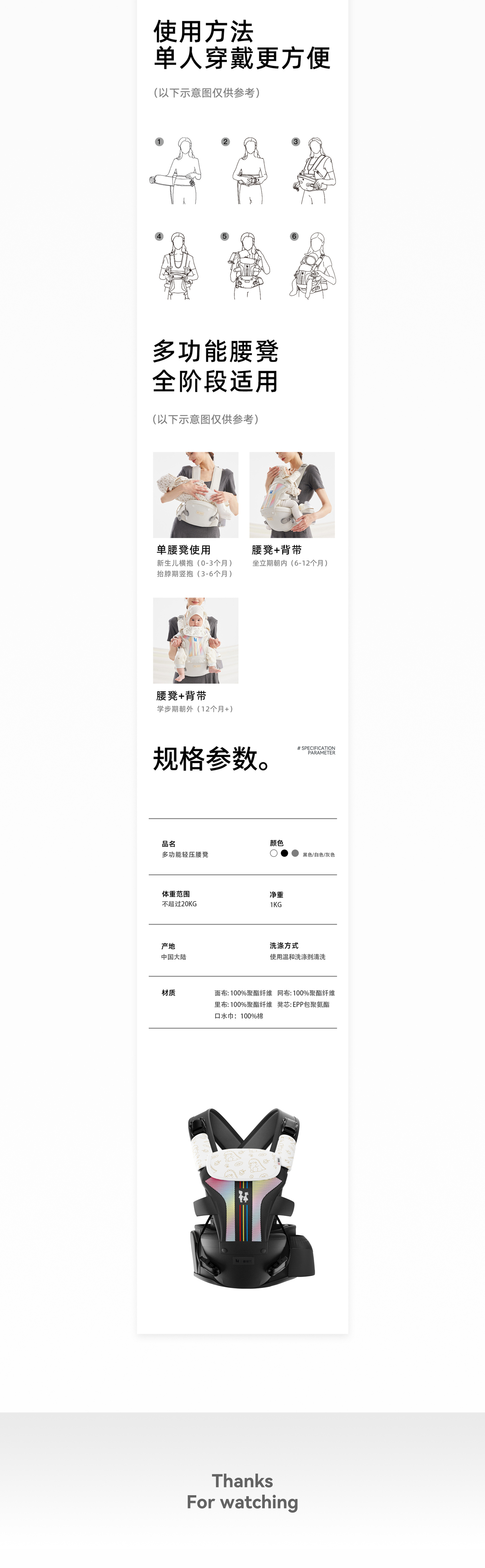 婴儿腰凳详情视觉设计图4
