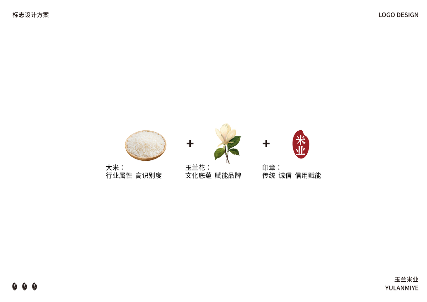 花卉與米業的設計融合 ｜ 玉蘭米業注冊類Logo設計圖2