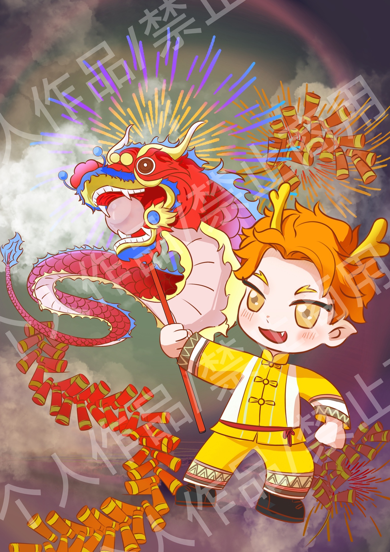 宾阳炮龙ip人物设计图1