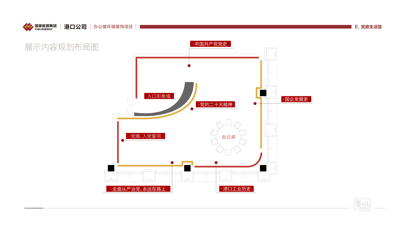 國能集團港口公司-辦公樓文化環(huán)境裝飾設計(黨政生活館+文化墻)圖2
