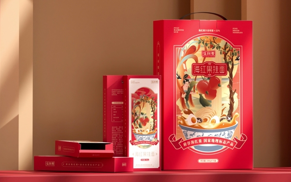 陜西榆林府谷縣海紅果掛面包裝設(shè)計