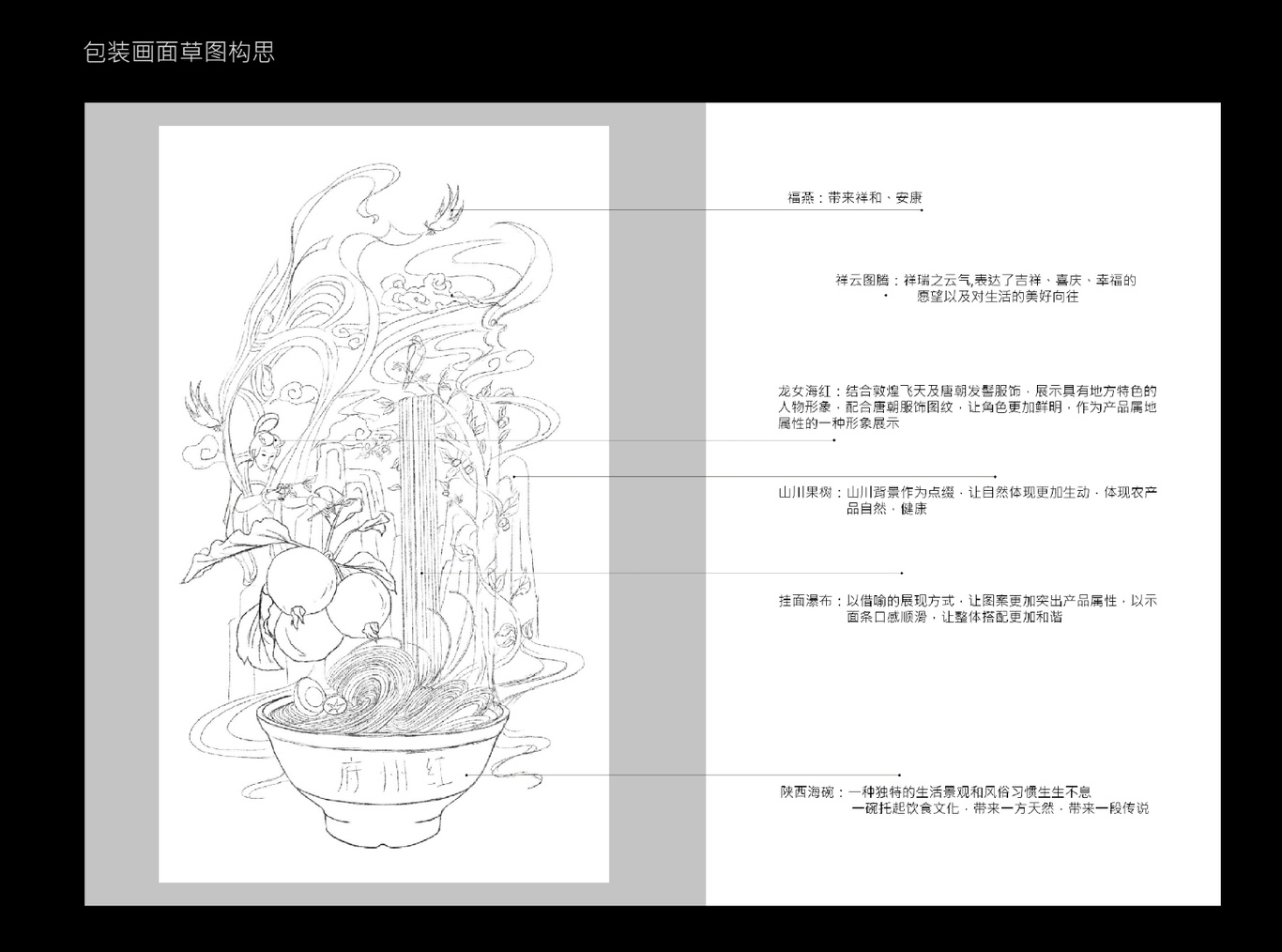陕西榆林府谷县海红果挂面包装设计图1