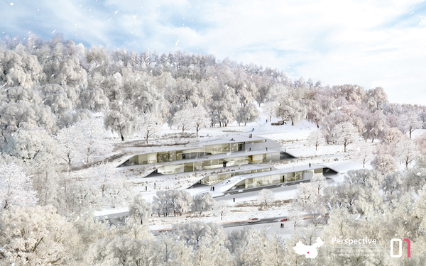 雪山景区游客服务中心设计（建筑空间及宣传册页）