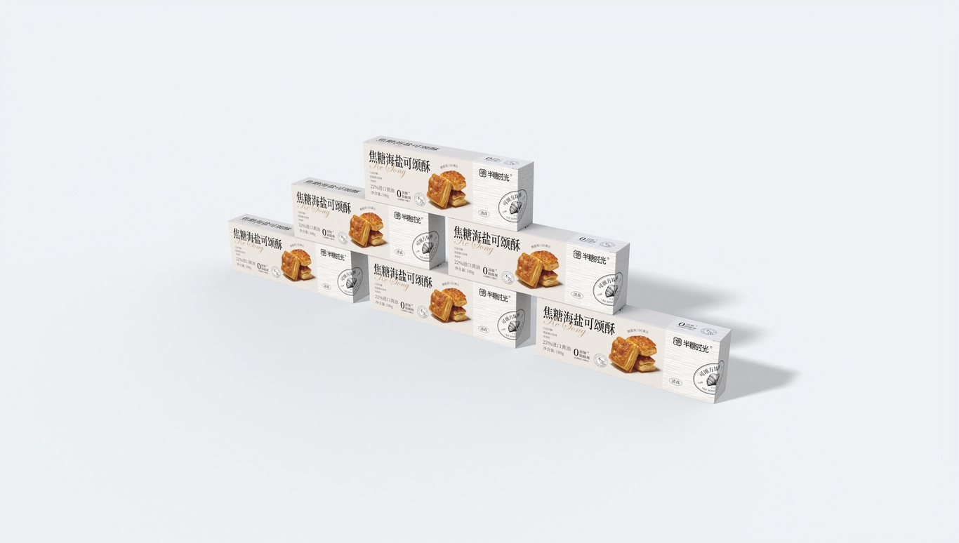 半糖时光 焦糖海盐可颂酥包装设计图3