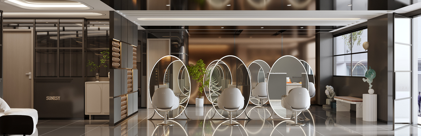 爱特禧创美业公司旗下几个品牌的案例及尚艺美容美发连锁的一些空间设计图35