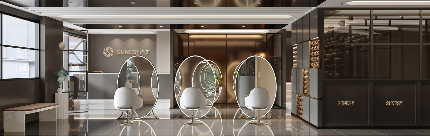 爱特禧创美业公司旗下几个品牌的案例及尚艺美容美发连锁的一些空间设计图34