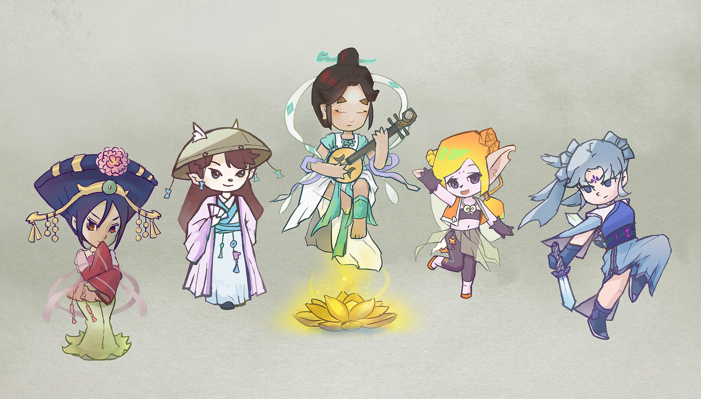 一套古装Q版人物形象设计图4