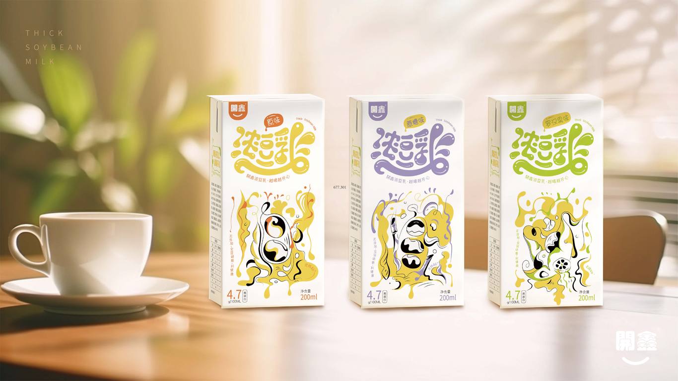 开鑫品牌浓豆乳包装设计图4