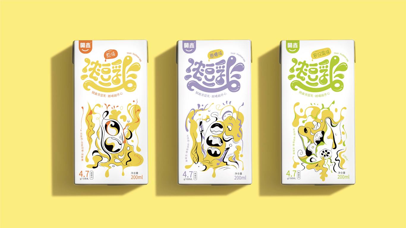 开鑫品牌浓豆乳包装设计图1