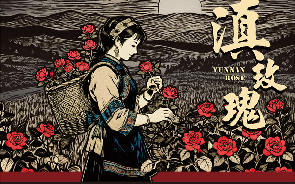 云南高原玫瑰花酒产品包装设计
