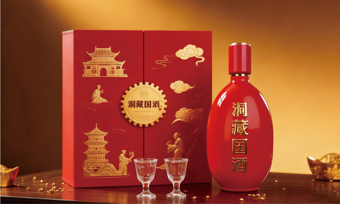 洞藏国酒 喜庆酒类包装设计图1