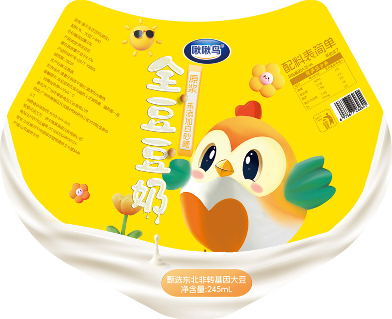 啾啾鸟瓶装豆奶包装图0