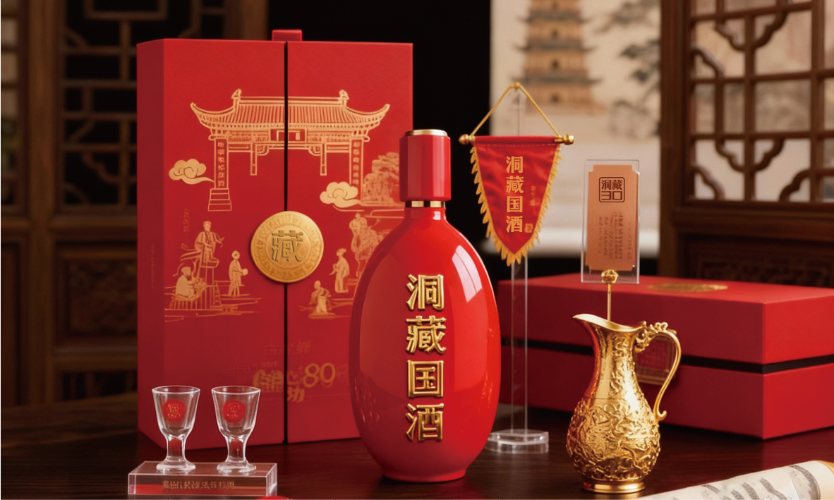 洞藏国酒 喜庆酒类包装设计图2