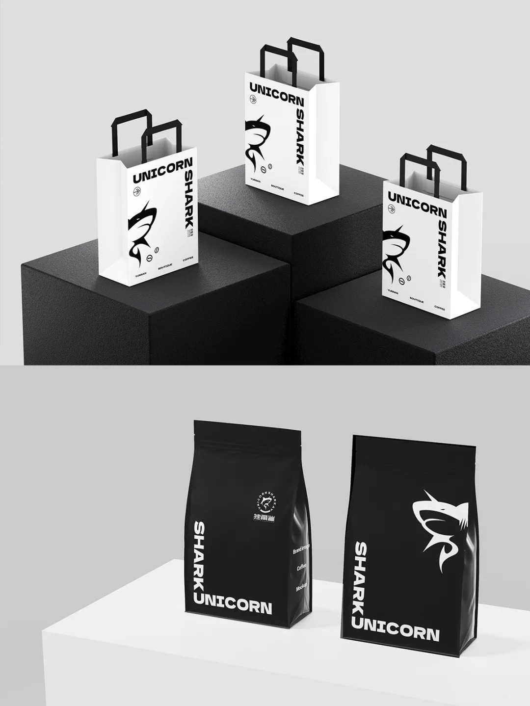 独角鲨｜咖啡logo设计图2