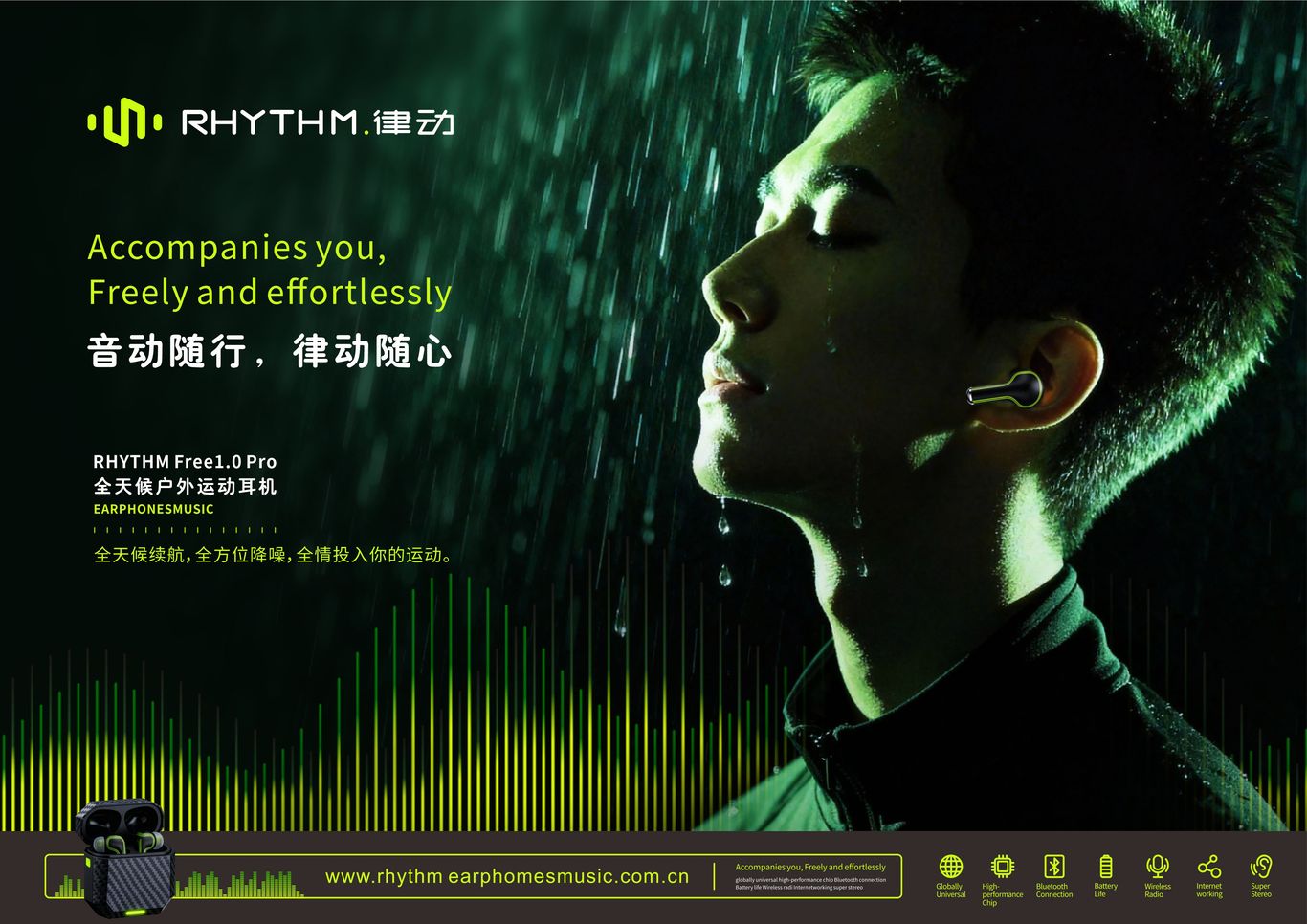 “RHYTHM律动”运动耳机——品牌广告平面创意图1