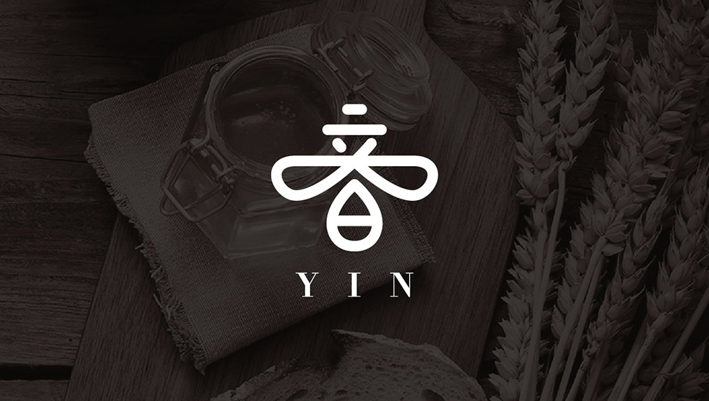 YIN音蜂蜜品牌LOGO設(shè)計(jì)圖1