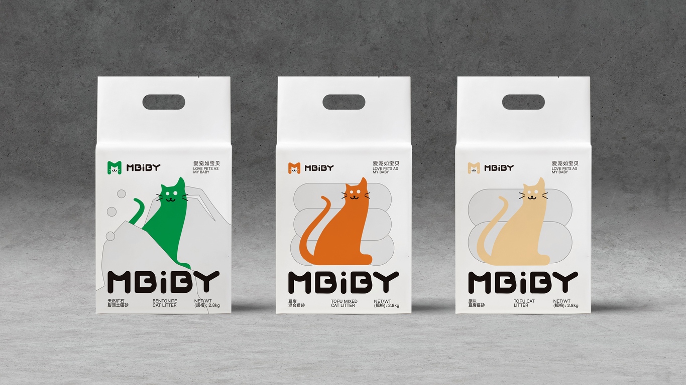 Mbiby宠物用品系列品牌包装形象设计（猫粮&猫砂&罐头&猫条&零食冻干）图18